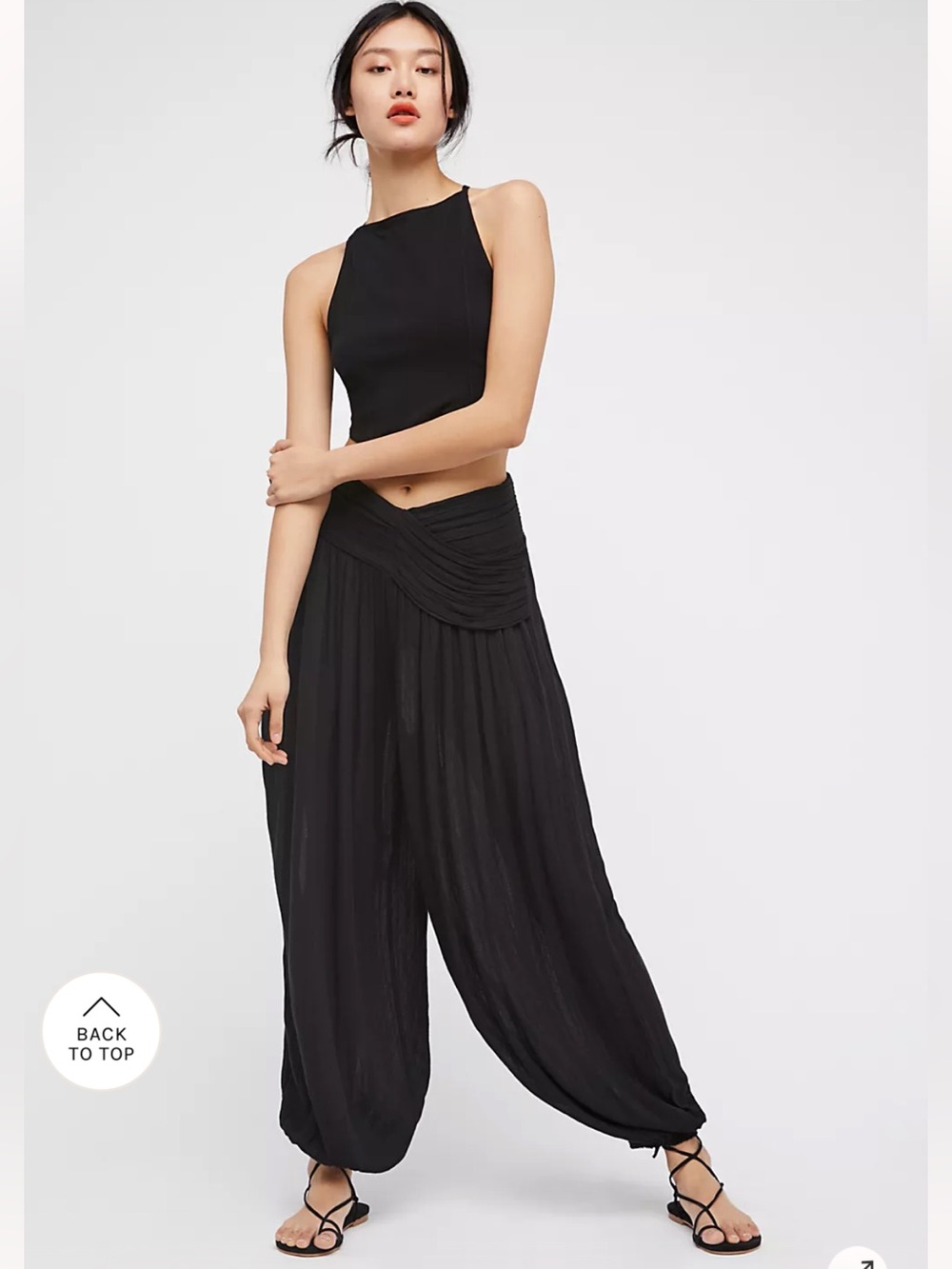 Free People Black Sheer Balloon Pant in size XS